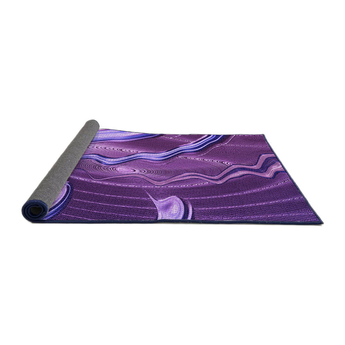 Thickness of Patterned Purple Rug, pat258pur