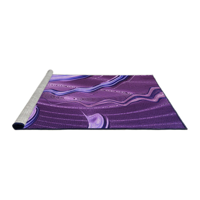 Sideview of Machine Washable Transitional Purple Rug, wshpat258pur