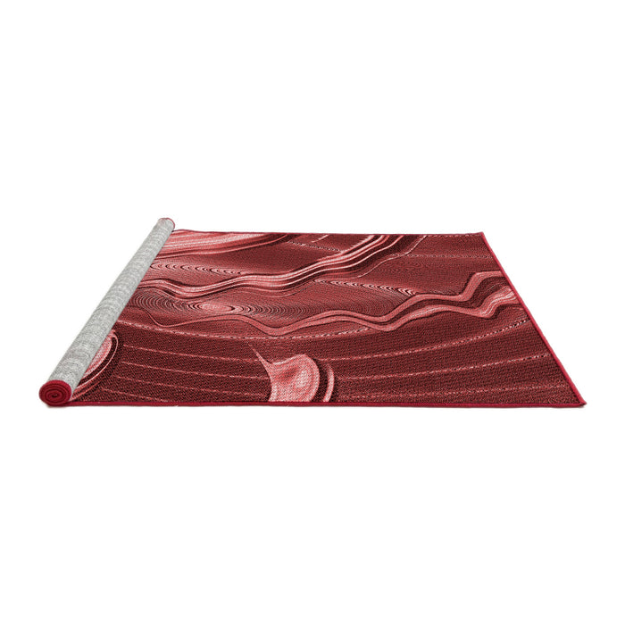 Sideview of Machine Washable Transitional Red Rug, wshpat258rd