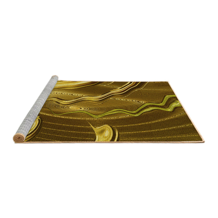Sideview of Machine Washable Transitional Red Brown Rug, wshpat258yw