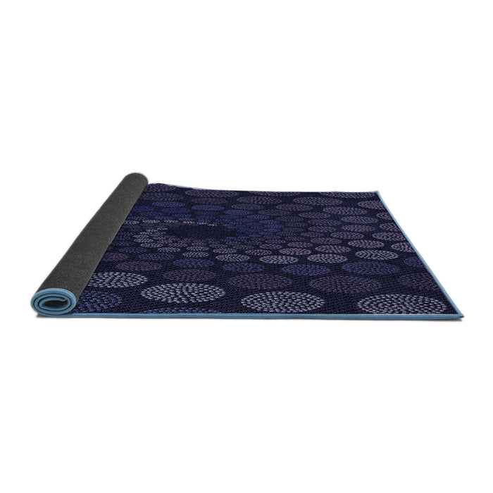 Thickness of Patterned Deep Periwinkle Purple Rug, pat2580blu