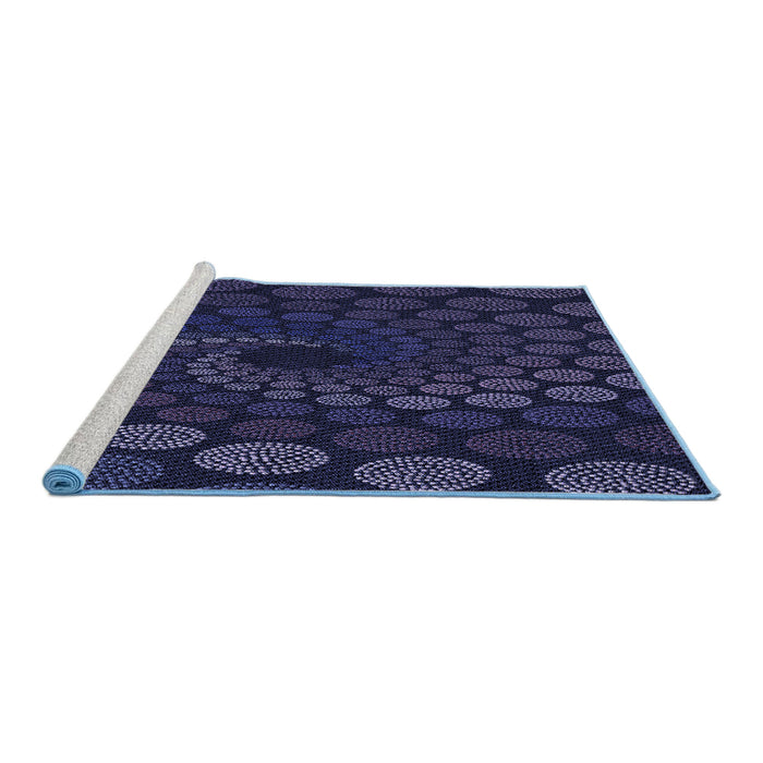 Sideview of Machine Washable Transitional Deep Periwinkle Purple Rug, wshpat2580blu