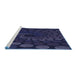 Sideview of Machine Washable Transitional Deep Periwinkle Purple Rug, wshpat2580blu