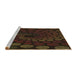 Sideview of Machine Washable Transitional Black Brown Rug, wshpat2580brn