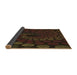 Thickness of Patterned Black Brown Rug, pat2580brn