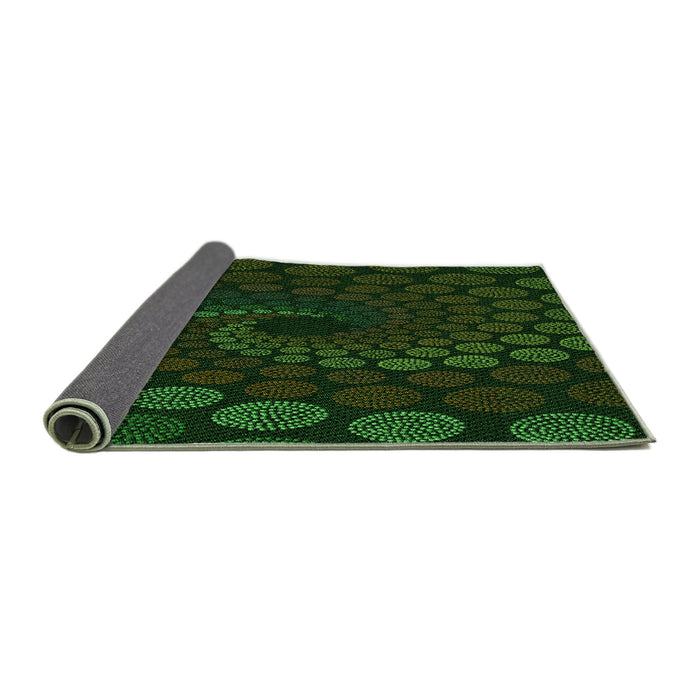 Thickness of Patterned Black Rug, pat2580grn