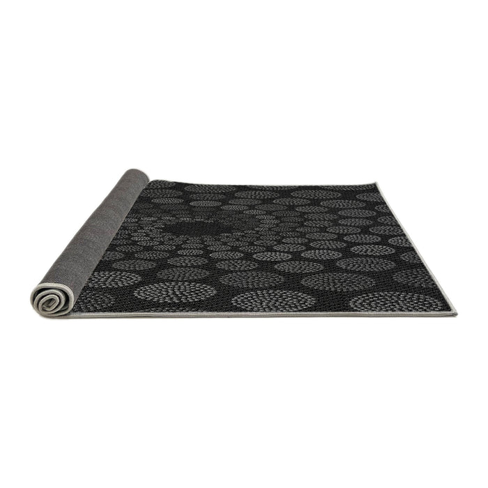 Thickness of Patterned Black Rug, pat2580gry