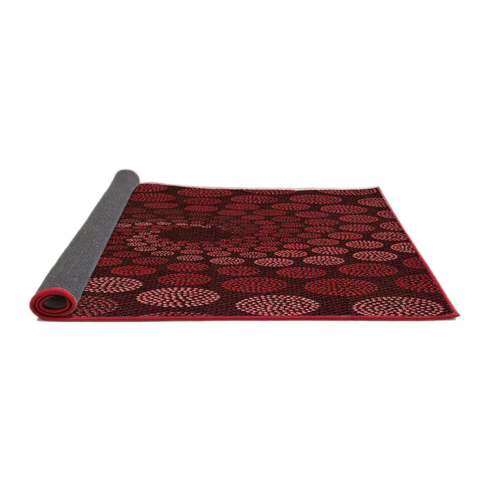 Thickness of Patterned Saffron Red Rug, pat2580rd