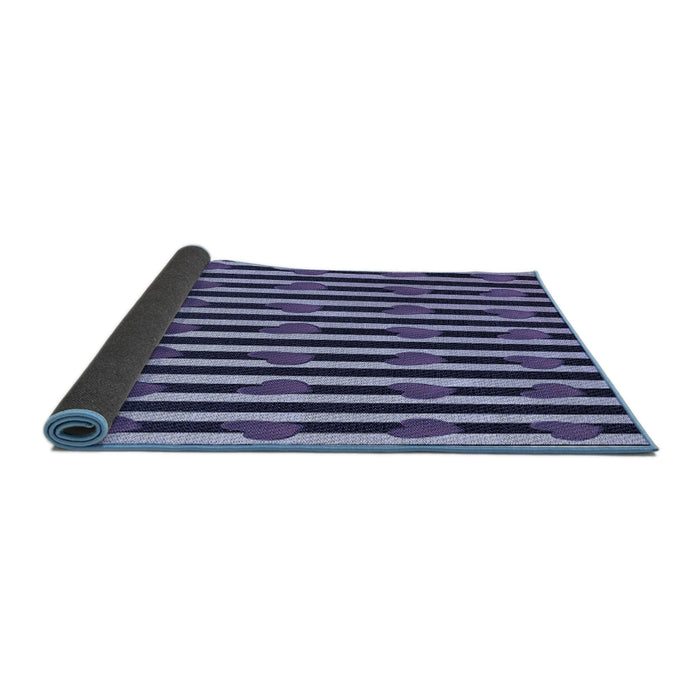 Thickness of Patterned Blue Rug, pat2581blu