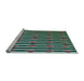 Sideview of Machine Washable Transitional Gunmetal Green Rug, wshpat2581lblu