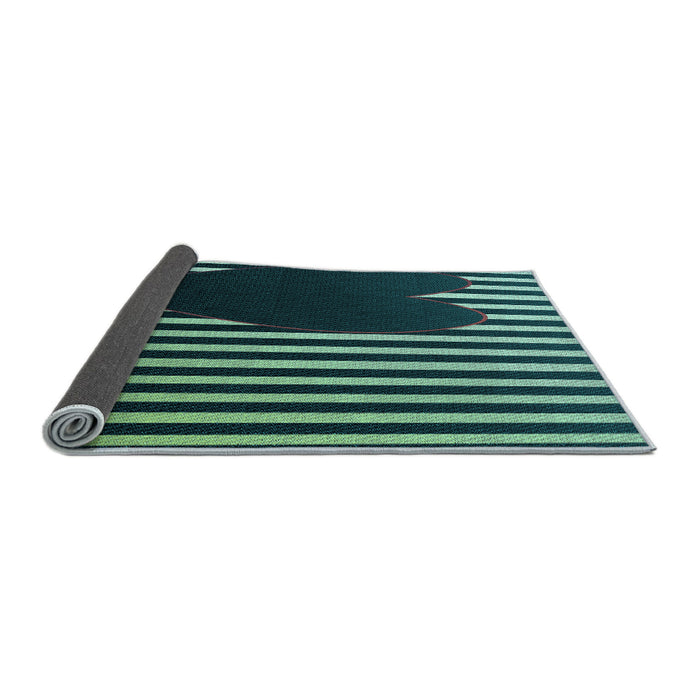 Thickness of Patterned Mint Green Rug, pat2582lblu