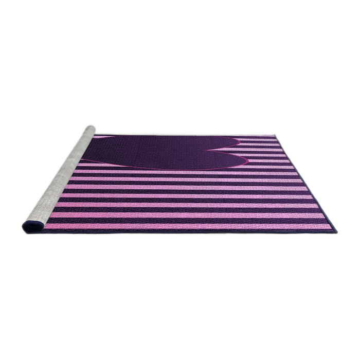 Sideview of Machine Washable Transitional Purple Rug, wshpat2582pur