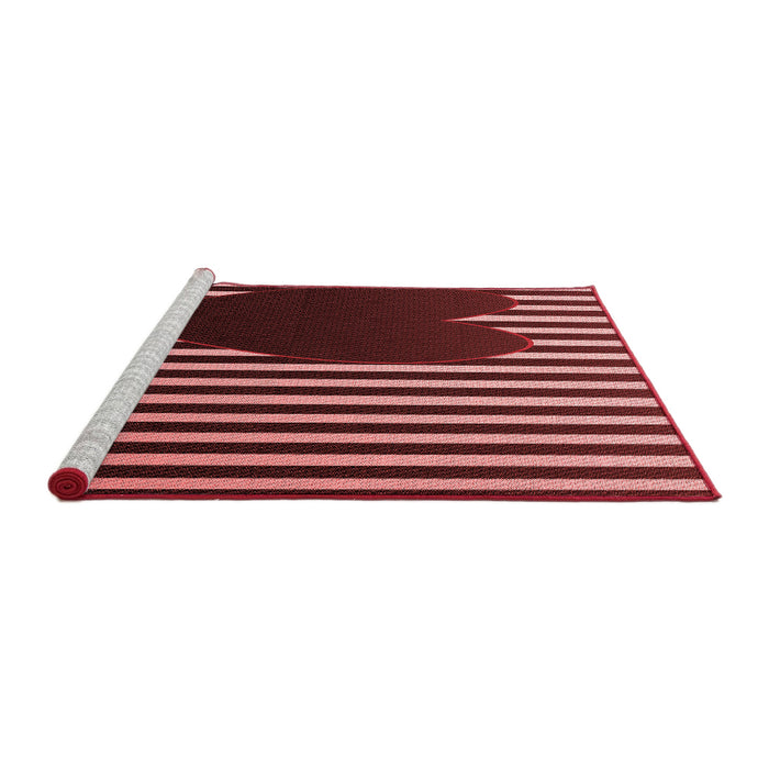 Sideview of Machine Washable Transitional Red Rug, wshpat2582rd