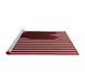 Sideview of Machine Washable Transitional Red Rug, wshpat2582rd