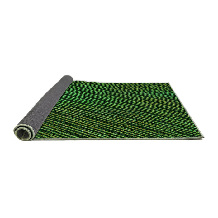 Thickness of Patterned Dark Lime Green Rug, pat2583grn