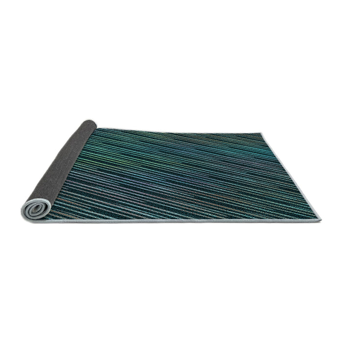 Thickness of Patterned Deep-Sea Green Rug, pat2583lblu