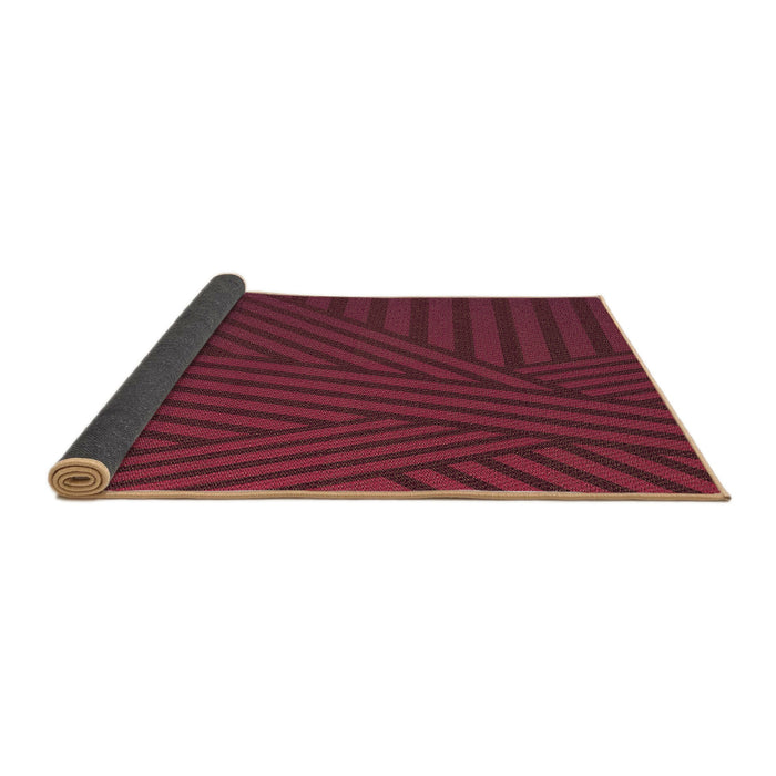Thickness of Patterned Bright Maroon Red Rug, pat2584brn