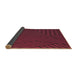 Thickness of Patterned Bright Maroon Red Rug, pat2584brn