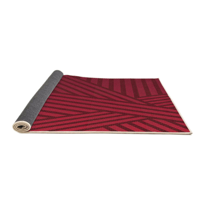 Thickness of Patterned Cranberry Red Rug, pat2584org