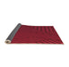 Thickness of Patterned Cranberry Red Rug, pat2584org