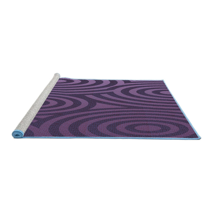 Sideview of Machine Washable Transitional Plum Purple Rug, wshpat2585blu