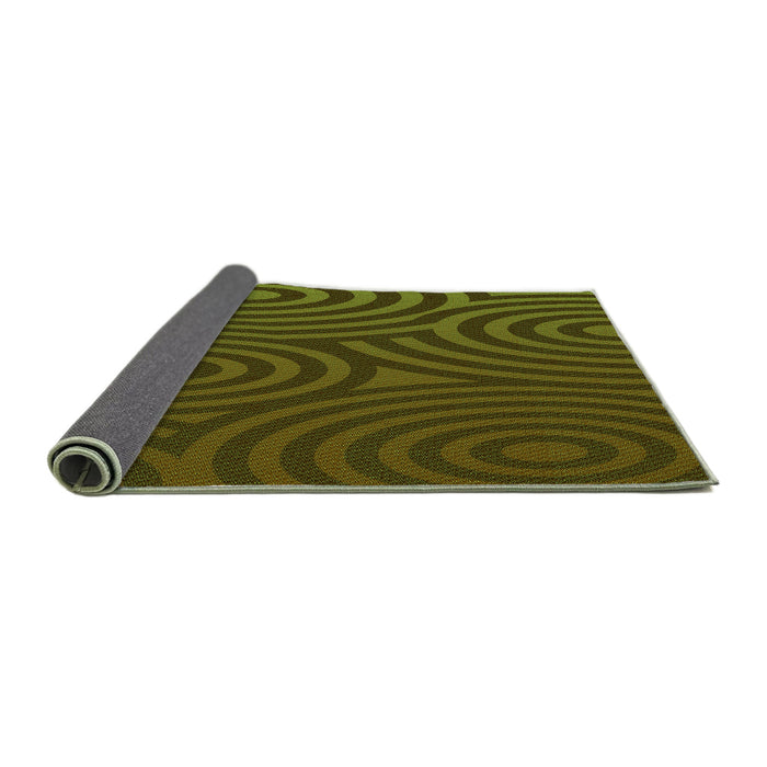 Thickness of Patterned Olive Green Rug, pat2585grn