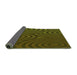 Thickness of Patterned Olive Green Rug, pat2585grn