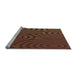 Sideview of Machine Washable Transitional Sienna Brown Rug, wshpat2585lblu