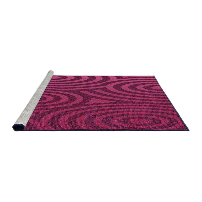 Sideview of Machine Washable Transitional Crimson Red Rug, wshpat2585pur