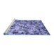 Sideview of Machine Washable Transitional Deep Periwinkle Purple Rug, wshpat2586blu