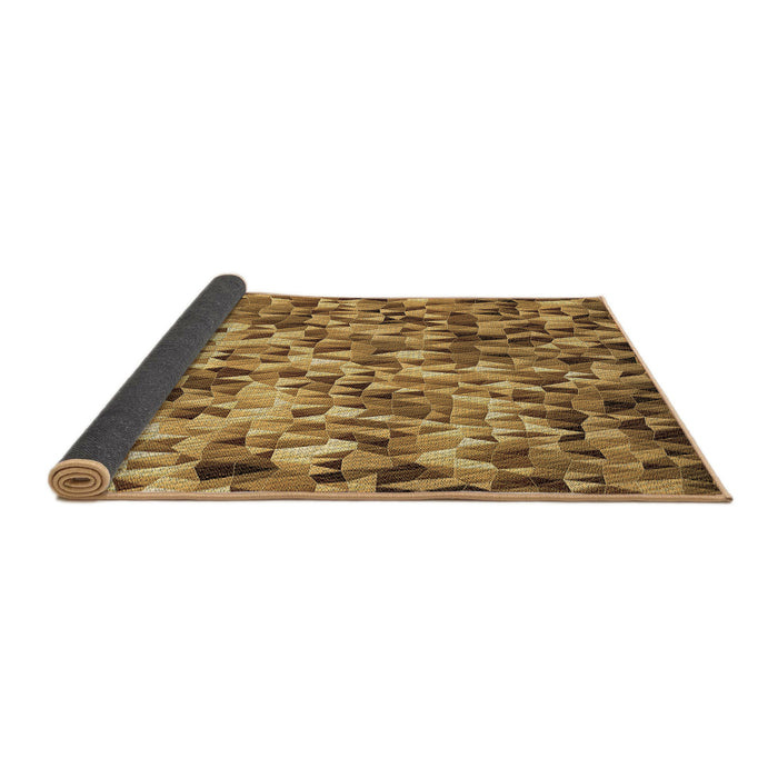 Thickness of Patterned Saddle Brown Rug, pat2586brn