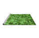 Sideview of Machine Washable Transitional Green Rug, wshpat2586grn