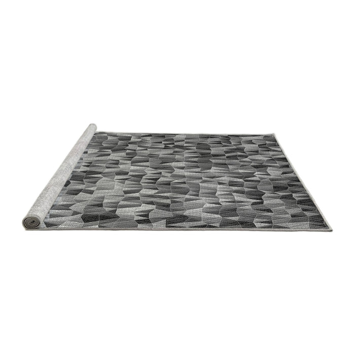 Sideview of Machine Washable Transitional Dark Gray Rug, wshpat2586gry