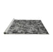 Sideview of Machine Washable Transitional Dark Gray Rug, wshpat2586gry