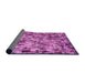 Thickness of Patterned Violet Purple Rug, pat2586pur