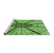 Sideview of Machine Washable Transitional Yellow Green Rug, wshpat2587grn