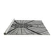 Sideview of Machine Washable Transitional Platinum Silver Gray Rug, wshpat2587gry