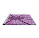 Sideview of Machine Washable Transitional Pastel Purple Pink Rug, wshpat2587pur