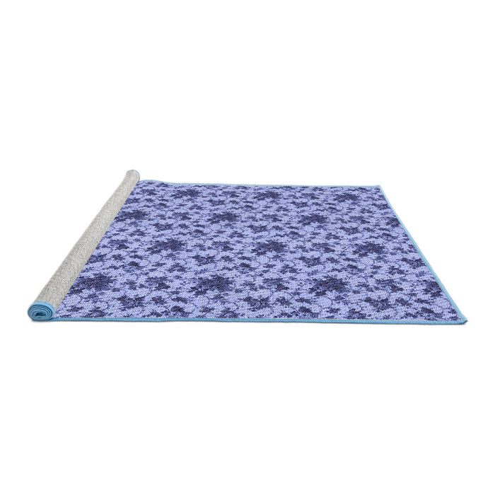 Sideview of Machine Washable Transitional Jeans Blue Rug, wshpat2588blu