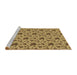 Sideview of Machine Washable Transitional Saddle Brown Rug, wshpat2588brn