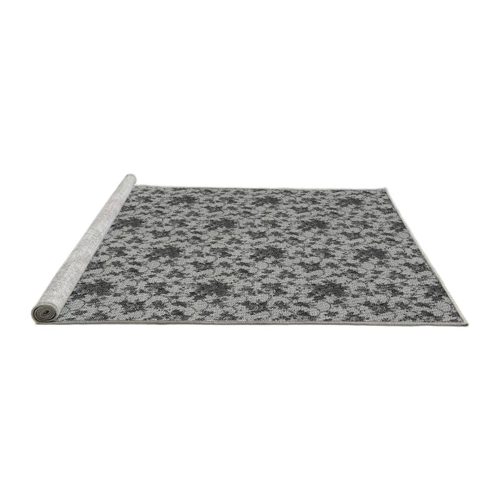 Sideview of Machine Washable Transitional Cloud Gray Rug, wshpat2588gry