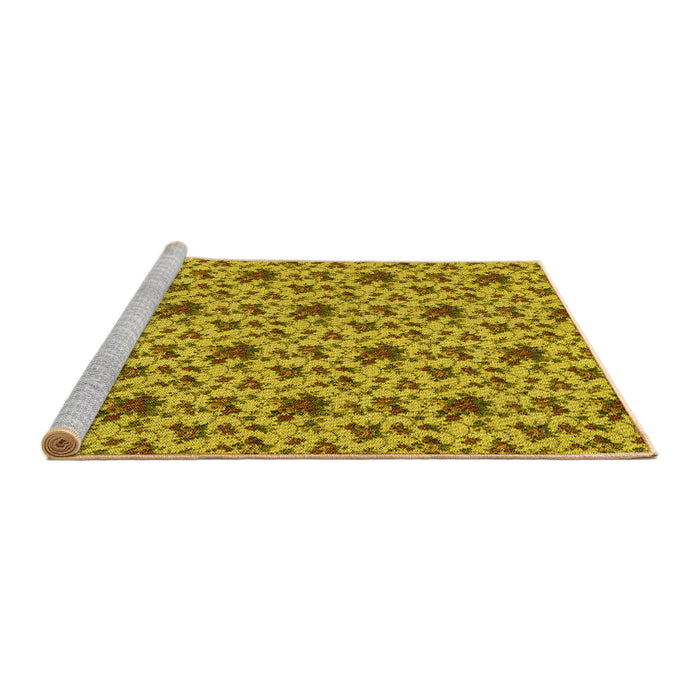 Sideview of Machine Washable Transitional Dark Bisque Brown Rug, wshpat2588yw