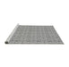 Sideview of Machine Washable Transitional Platinum Silver Gray Rug, wshpat2589gry