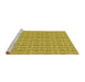 Sideview of Machine Washable Transitional Bold Yellow Rug, wshpat2589yw