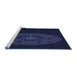 Sideview of Machine Washable Transitional Black Rug, wshpat259blu