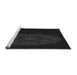 Square Machine Washable Transitional Black Rug, wshpat259gry