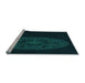 Sideview of Machine Washable Transitional Black Rug, wshpat259lblu