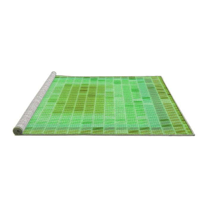 Sideview of Machine Washable Transitional Emerald Green Rug, wshpat2590grn