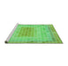 Sideview of Machine Washable Transitional Emerald Green Rug, wshpat2590grn