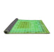 Thickness of Patterned Emerald Green Rug, pat2590grn